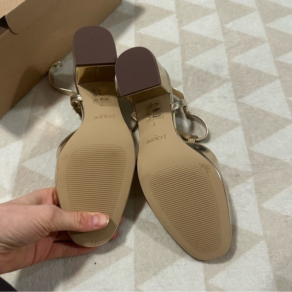 J crew T-strap heels gold - Picture 7 of 7